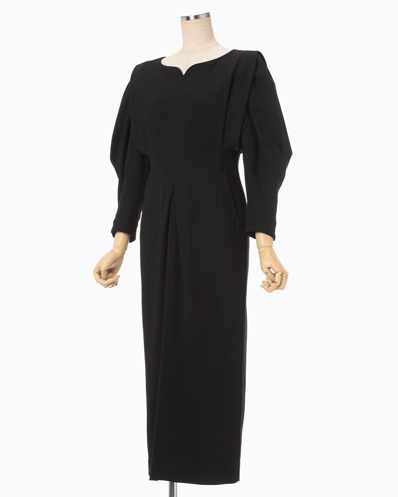 Wool Georgette Dress - black