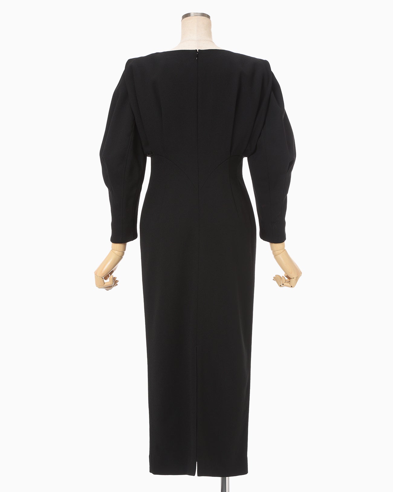 Wool Georgette Dress - black