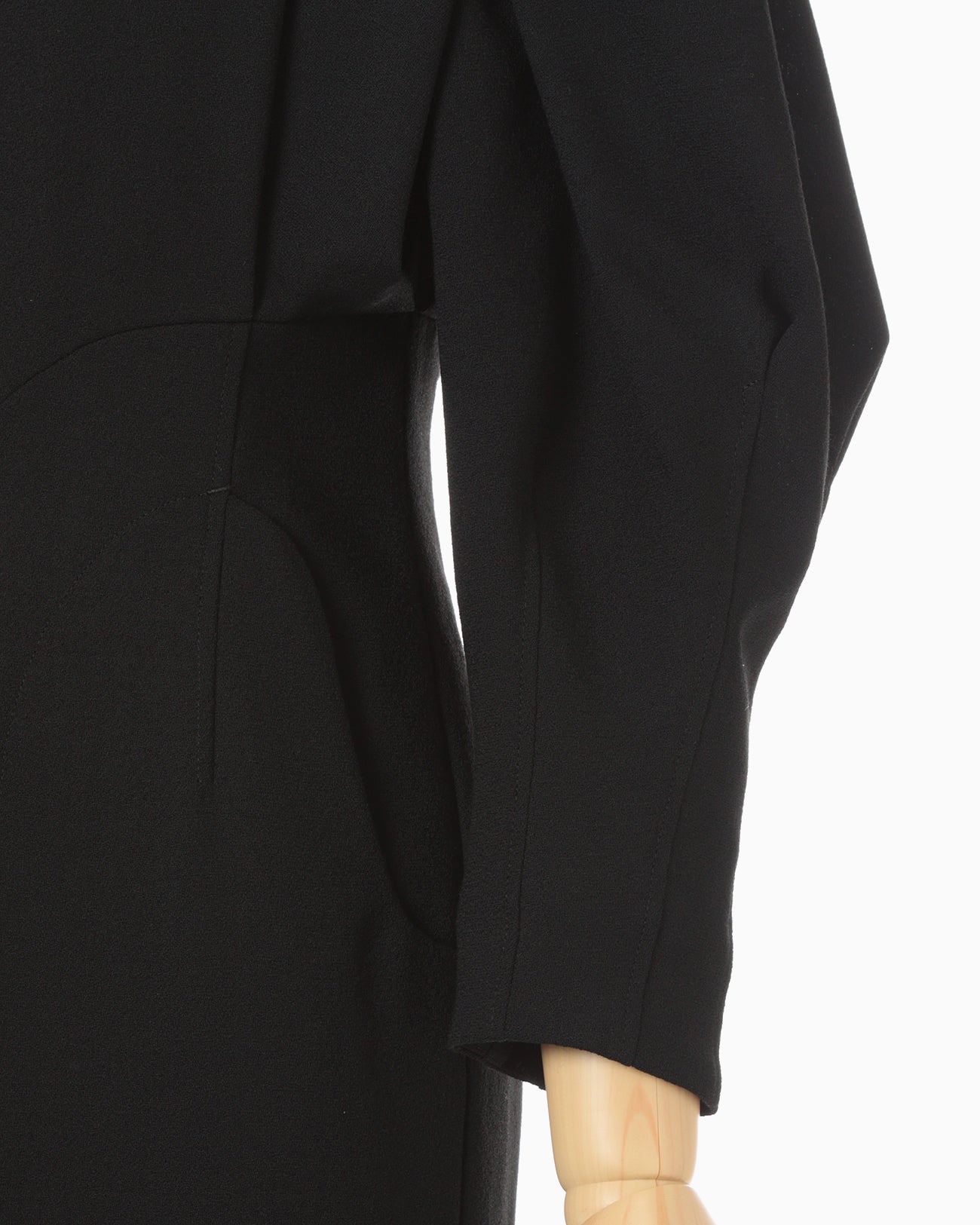 Wool Georgette Dress - black