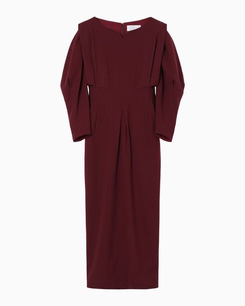 Wool Georgette Dress - bordeaux