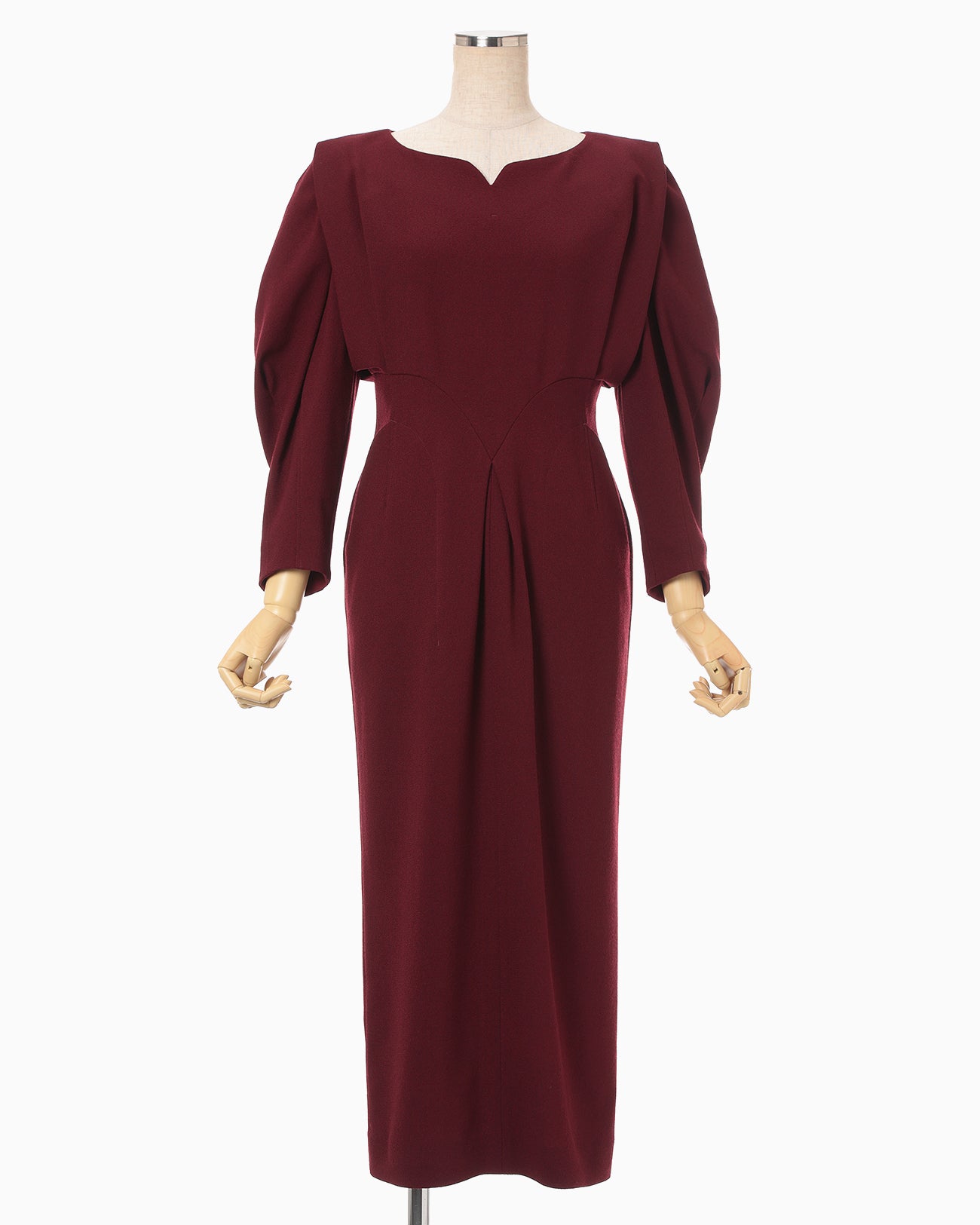 Wool Georgette Dress - bordeaux
