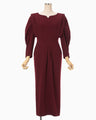 Wool Georgette Dress - bordeaux