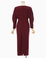 Wool Georgette Dress - bordeaux