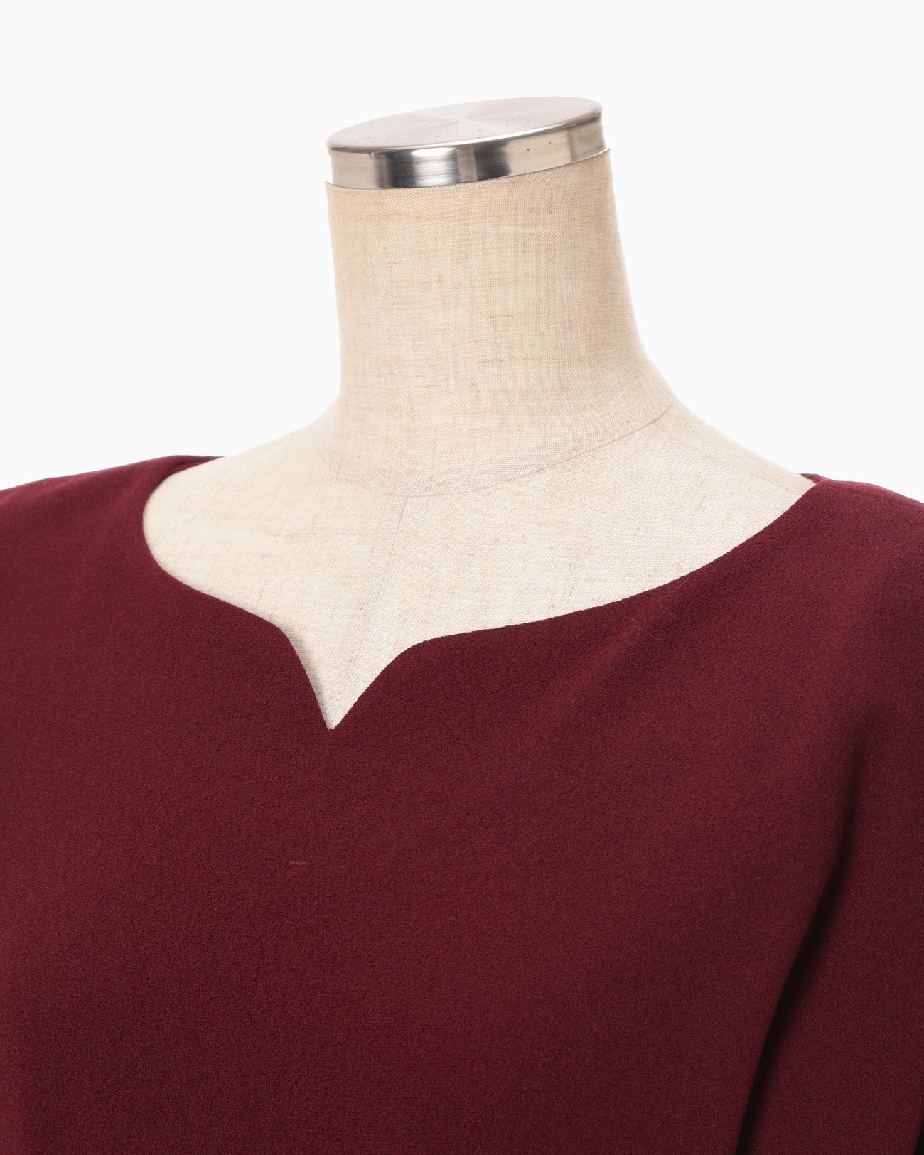 Wool Georgette Dress - bordeaux
