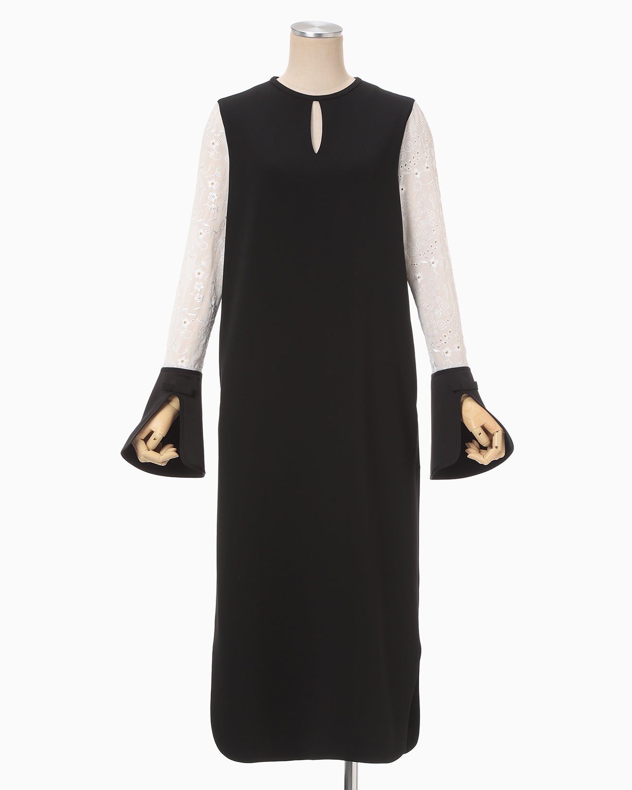 Triacetate Georgette Floral Embroidery Sleeve Classic Dress