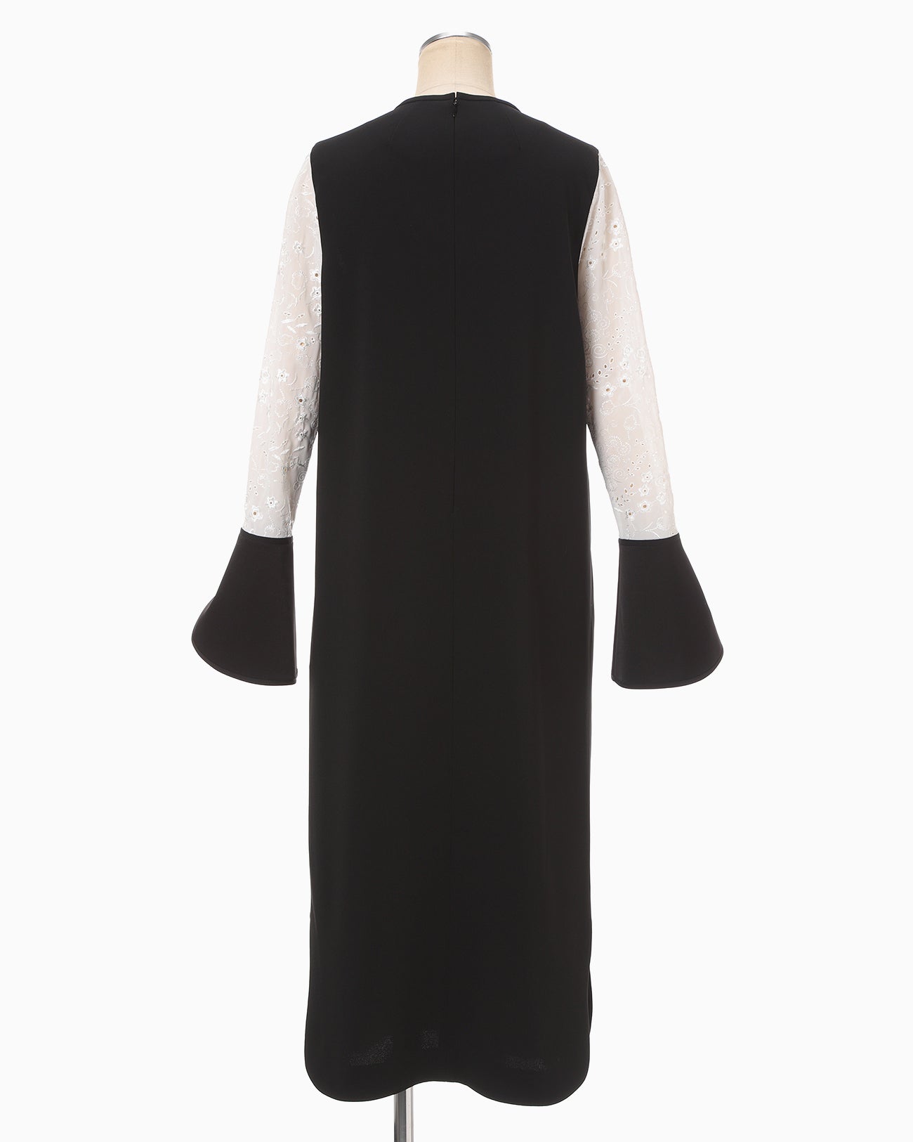 楓 6,7,8 Triacetate Georgette Floral Embroidery Sleeve Classic Dress