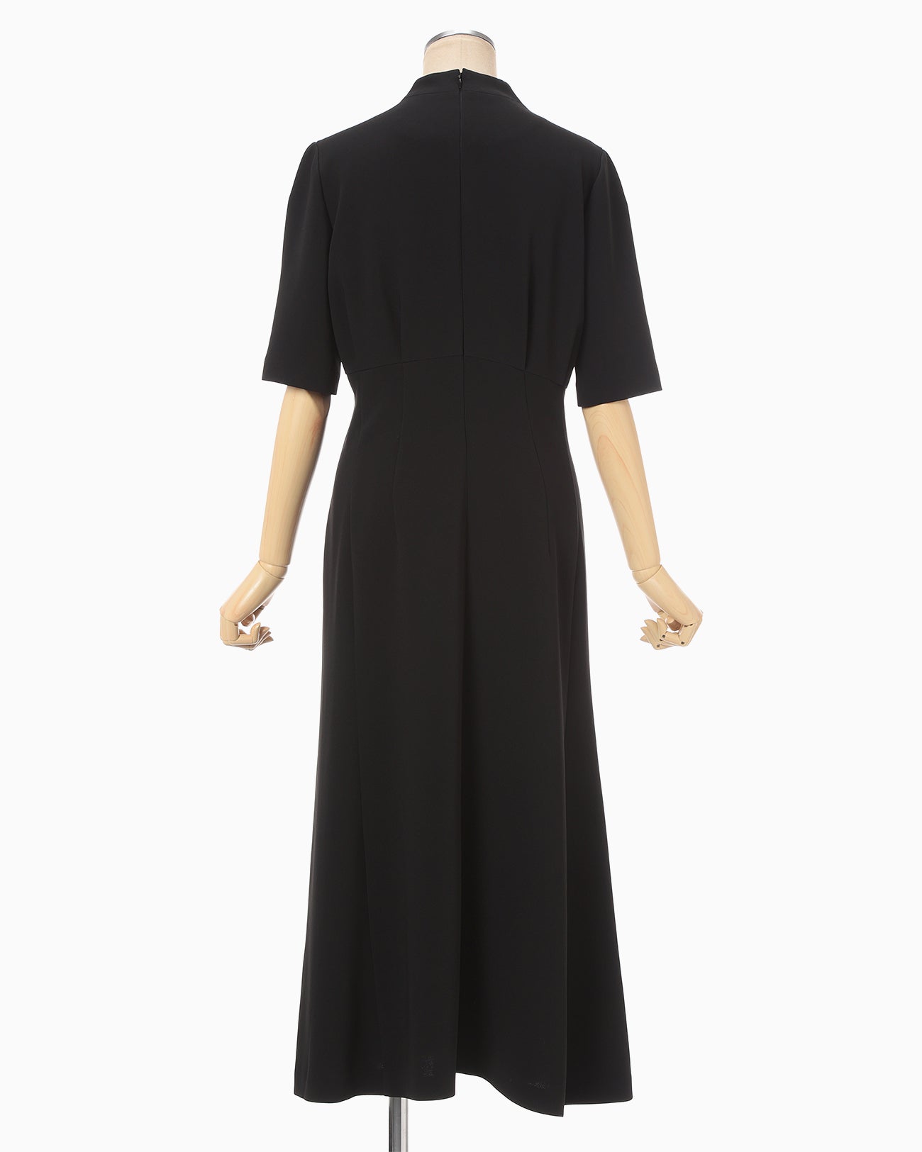 Triacetate Georgette Short Sleeve Dress - black - Mame Kurogouchi