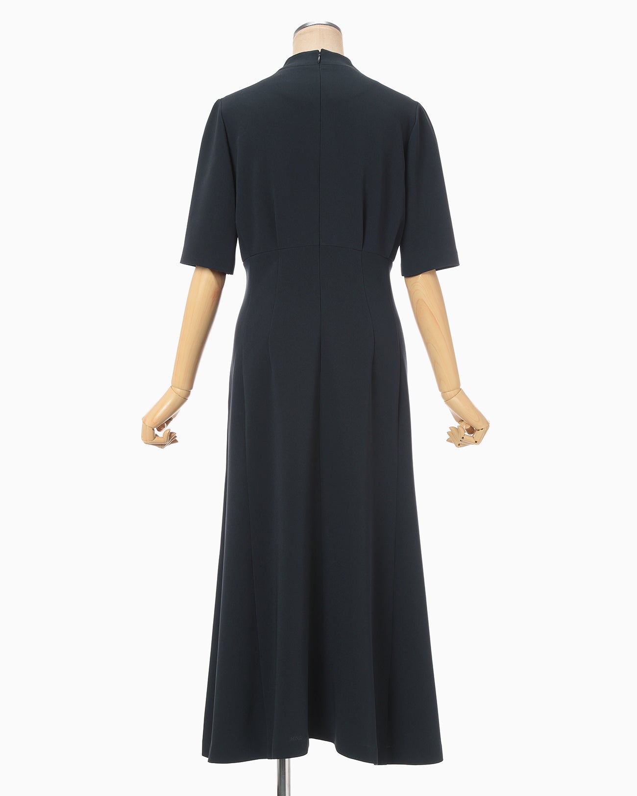 Triacetate Georgette Short Sleeve Dress - navy - Mame Kurogouchi