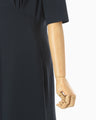 Triacetate Georgette Short Sleeve Dress - navy