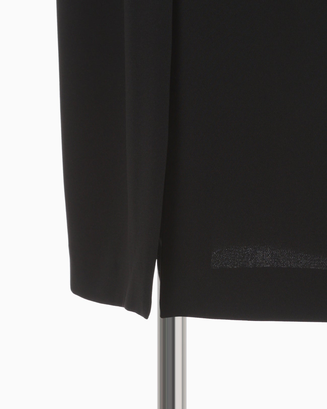 Triacetate Georgette Embroidered Cuffs I-Line Dress - black - Mame 