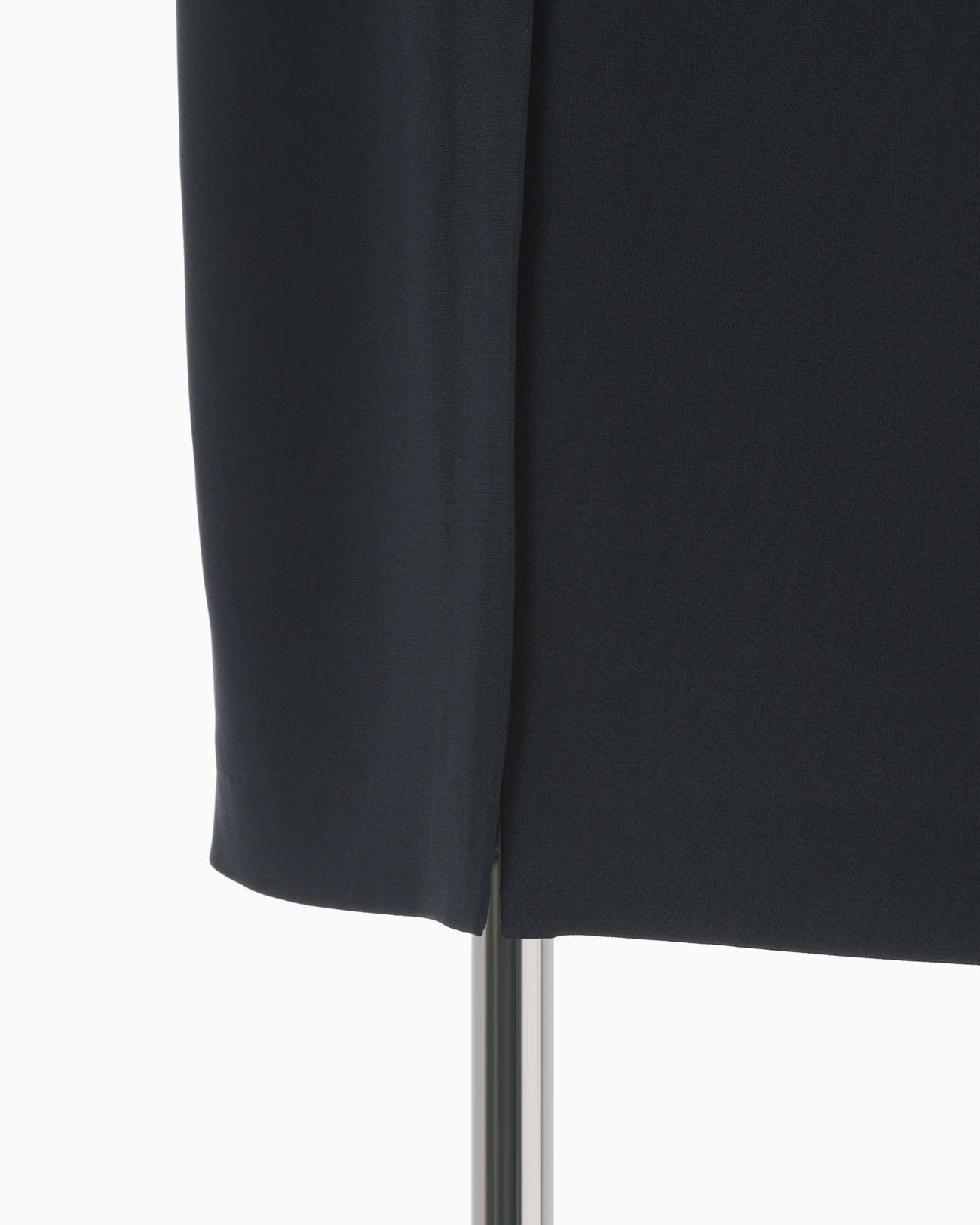 Triacetate Georgette Embroidered Cuffs I-Line Dress - navy - Mame