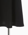 Triacetate Georgette Embroidered Collar Flared Dress - black
