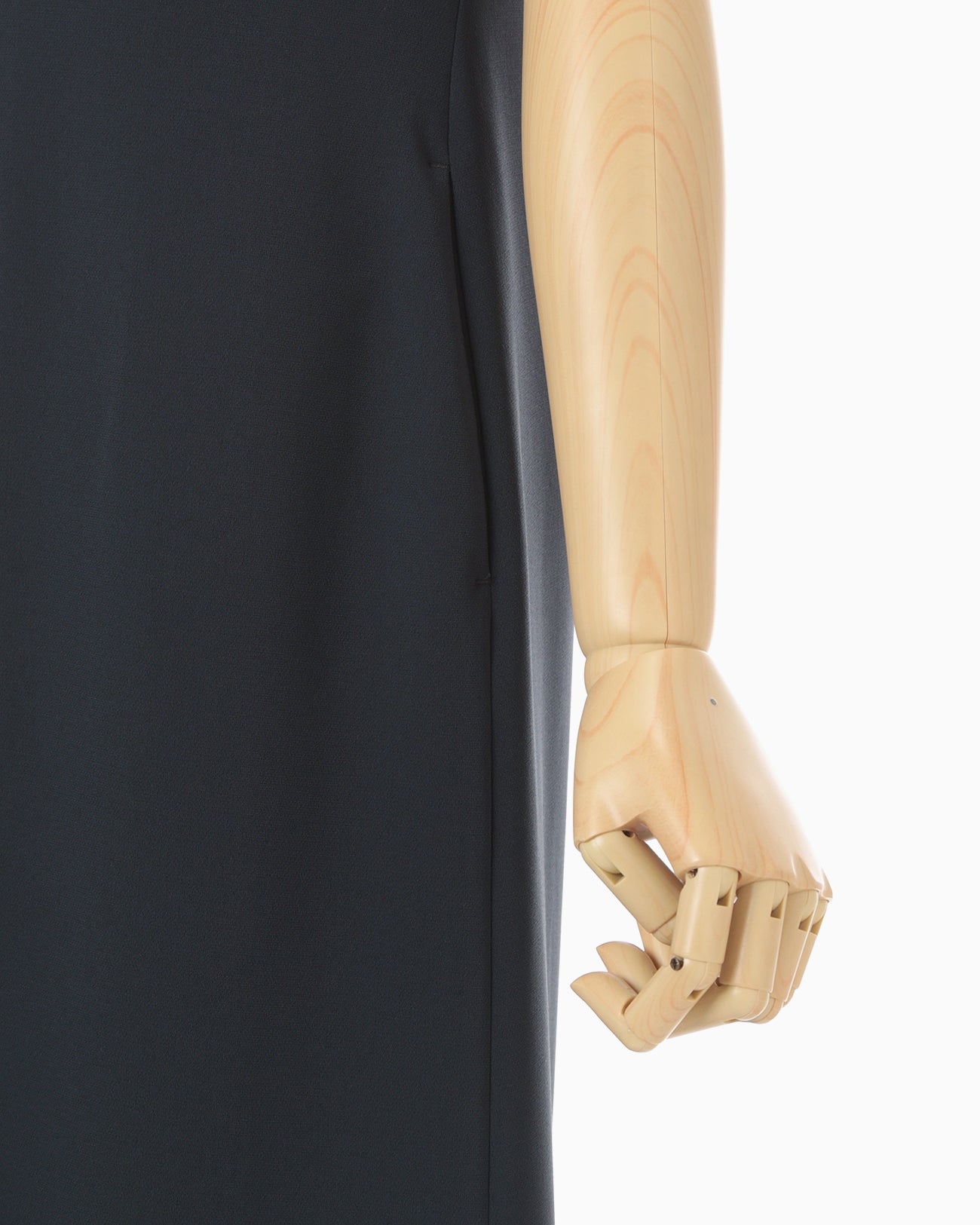 Acetate Polyester Embroidered Buttonholes Sleeveless Dress - navy