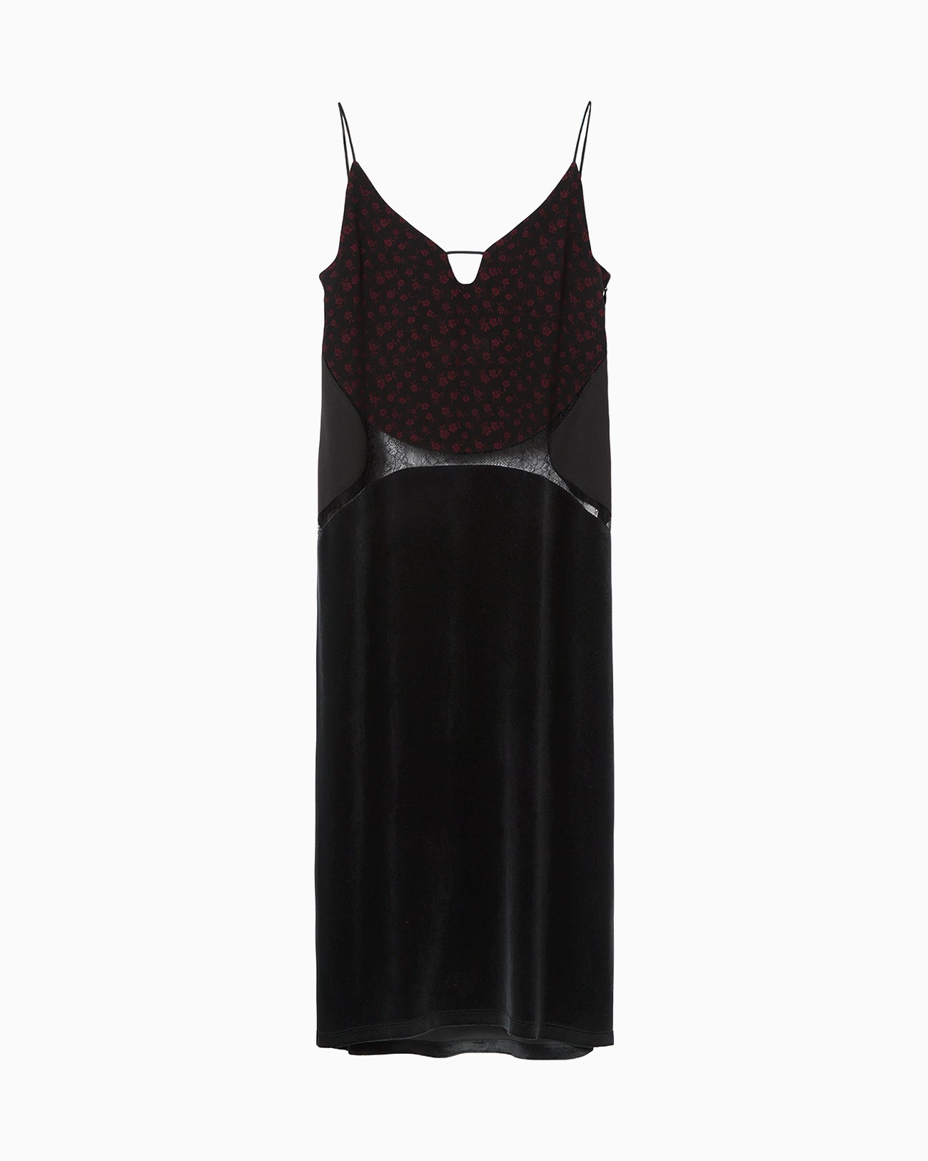 Cupro Triacetate Floral Jacquard Camisole Dress - black × black