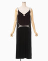 Cupro Triacetate Floral Jacquard Camisole Dress - black × black