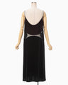 Cupro Triacetate Floral Jacquard Camisole Dress - black × black