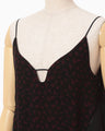 Cupro Triacetate Floral Jacquard Camisole Dress - black × black