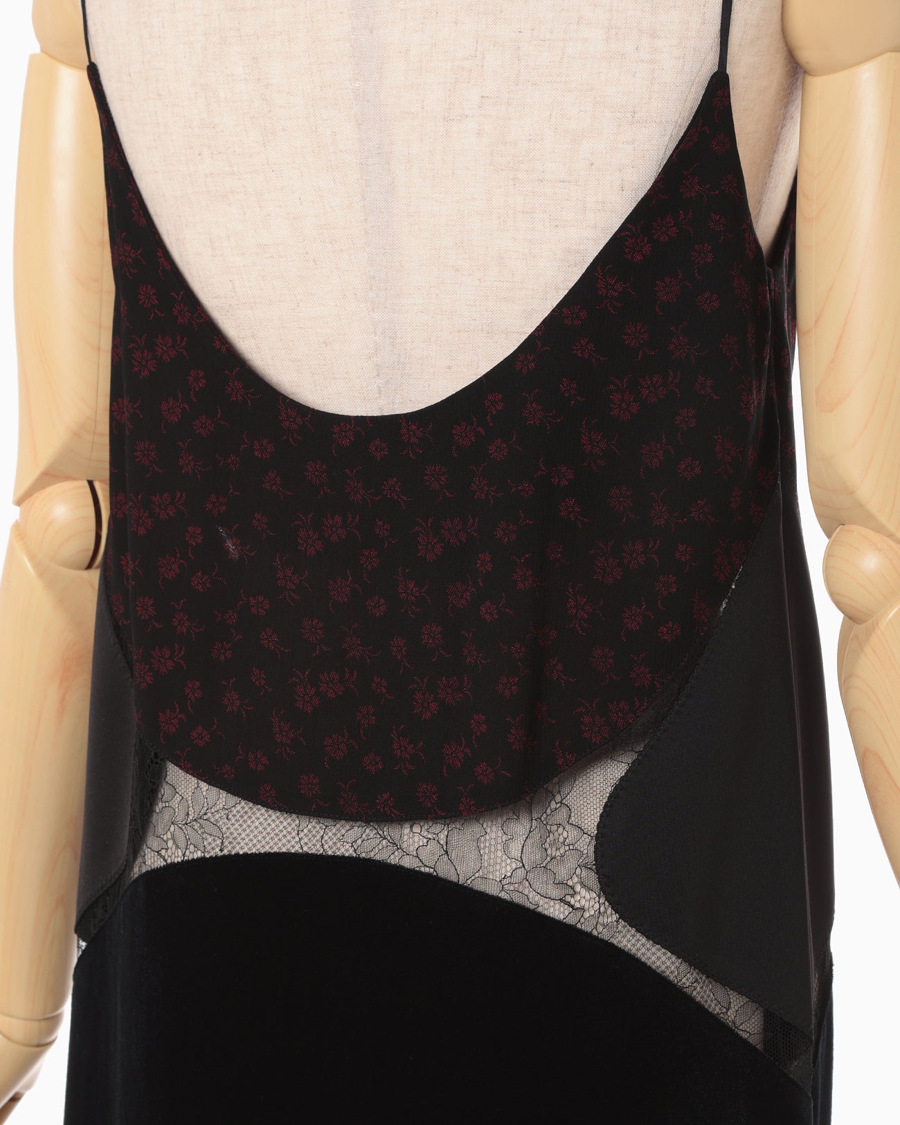 Cupro Triacetate Floral Jacquard Camisole Dress - black × black