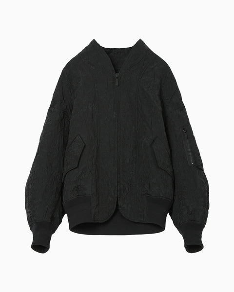 Floral Jacquard Triple Cloth Jacket - black