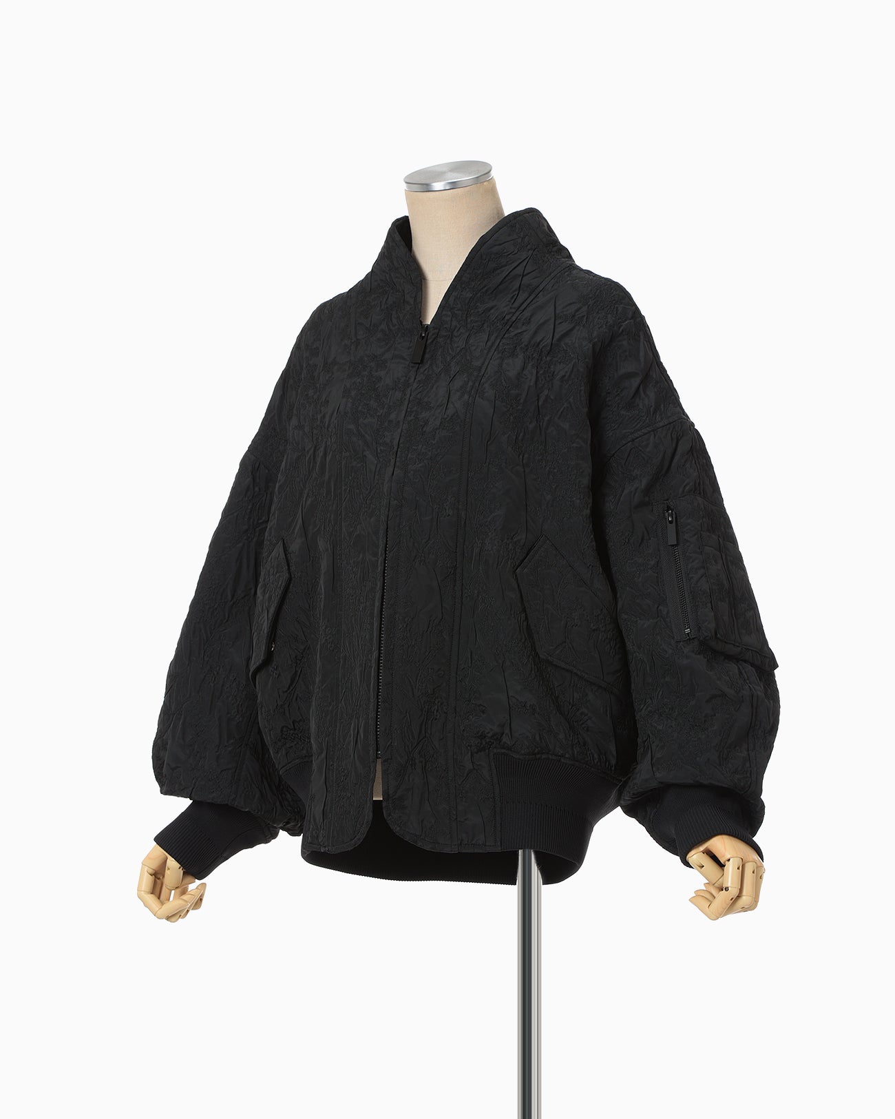 Floral Jacquard Triple Cloth Jacket - black