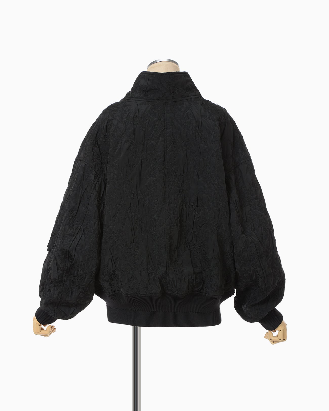 Floral Jacquard Triple Cloth Jacket - black