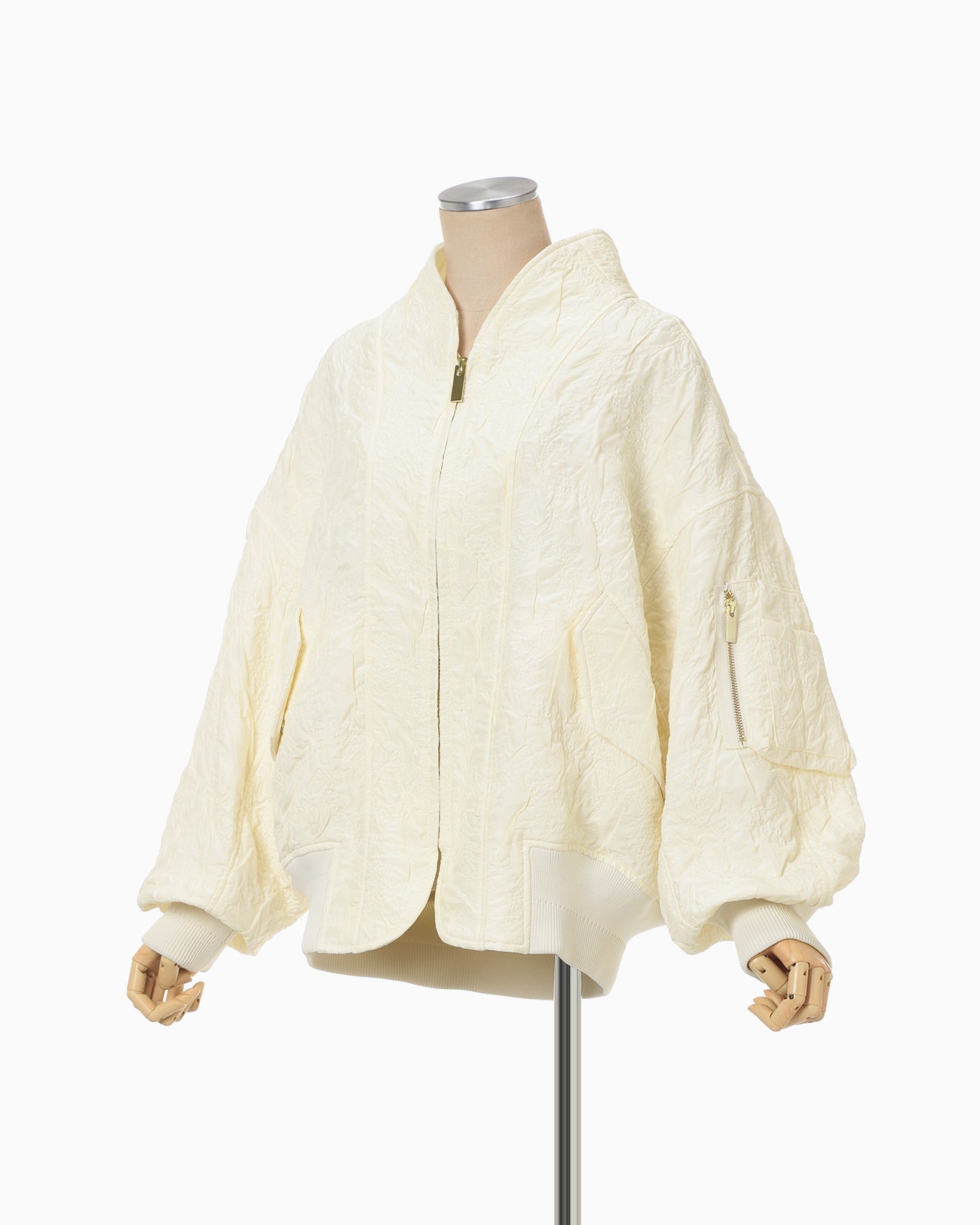 himemama 　0318 Floral Jacquard Triple Cloth Jacket - ecru - Mame Kurogouchi