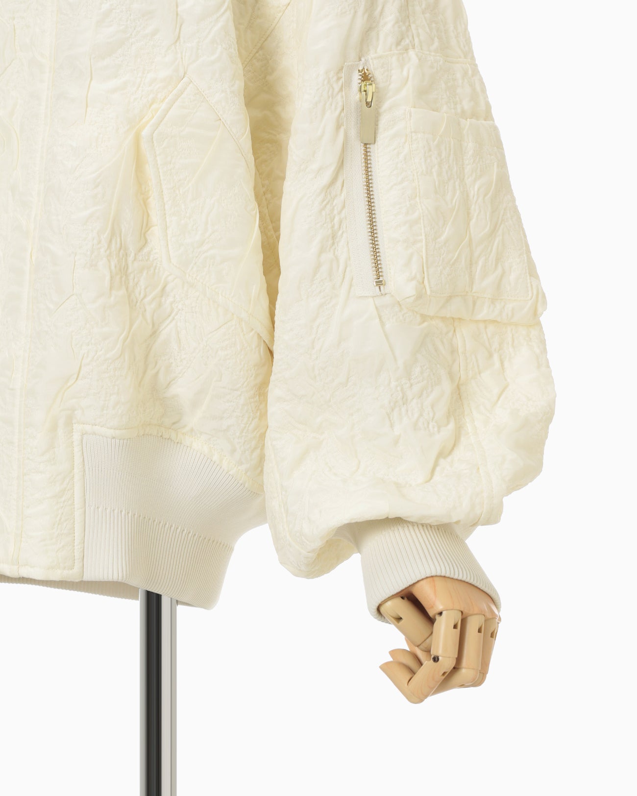 Floral Jacquard Triple Cloth Jacket - ecru