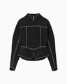 Synthetic Leather Fancy Ftitch Jacket - black