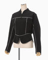 Synthetic Leather Fancy Ftitch Jacket - black