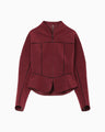 Synthetic Leather Fancy Ftitch Jacket - bordeaux