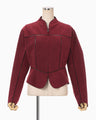 Synthetic Leather Fancy Ftitch Jacket - bordeaux
