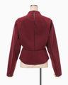 Synthetic Leather Fancy Ftitch Jacket - bordeaux