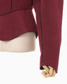 Synthetic Leather Fancy Ftitch Jacket - bordeaux