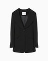 Wool Venetian Shawl Collar Jacket - black