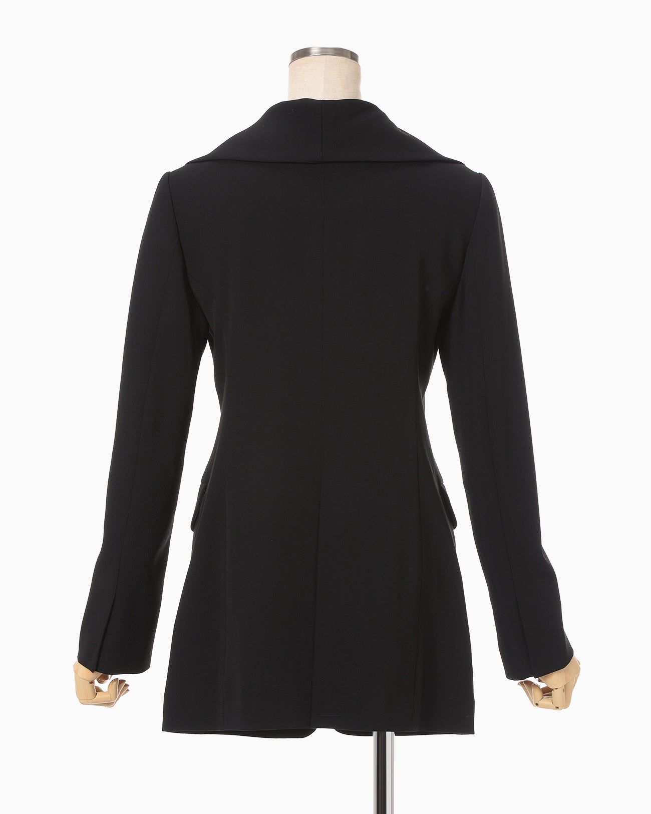 Wool Venetian Shawl Collar Jacket - black