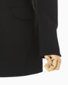 Wool Venetian Shawl Collar Jacket - black