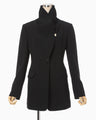 Wool Venetian Shawl Collar Jacket - black