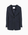 Wool Venetian Shawl Collar Jacket - navy