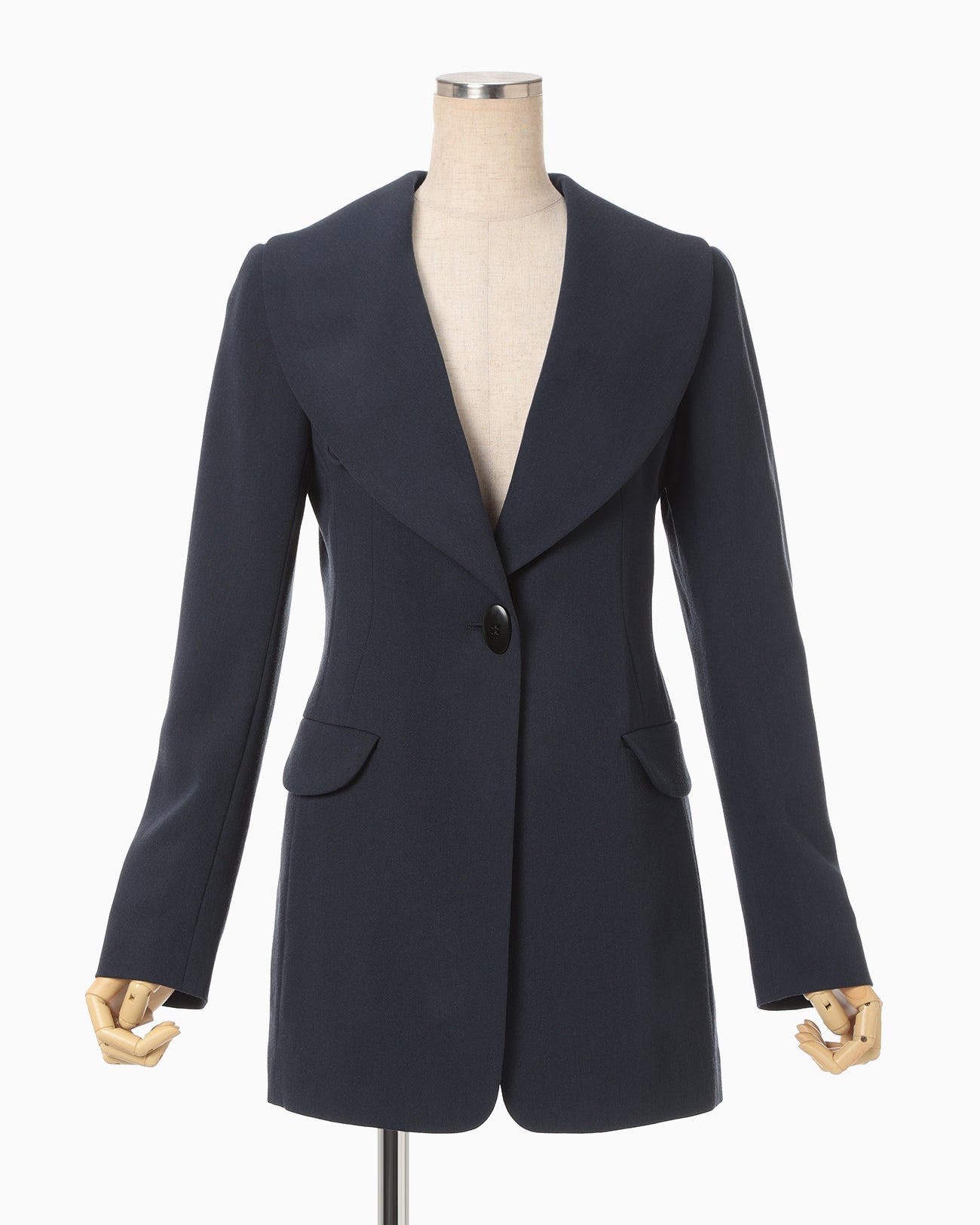 Wool Venetian Shawl Collar Jacket - navy