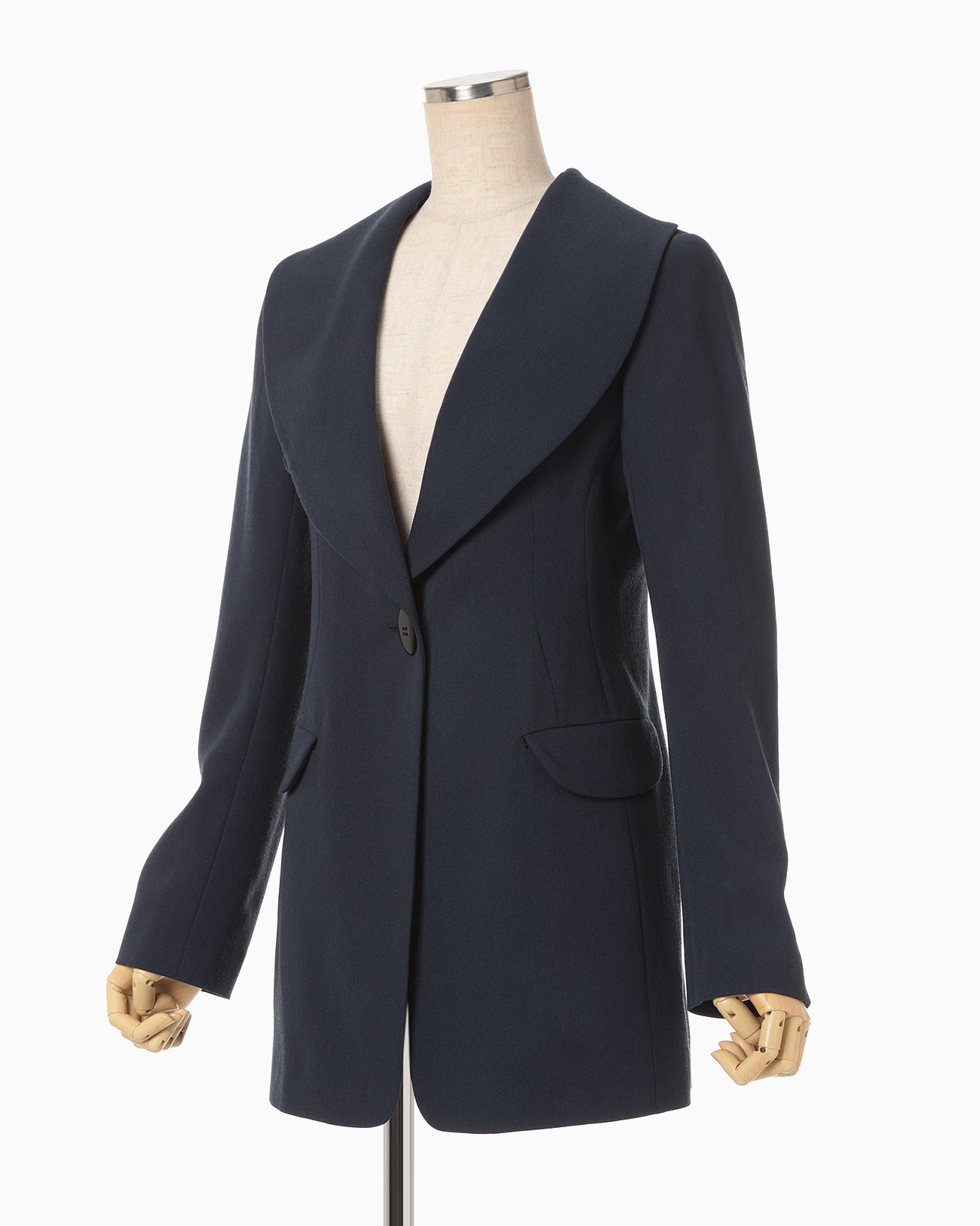 Wool Venetian Shawl Collar Jacket - navy