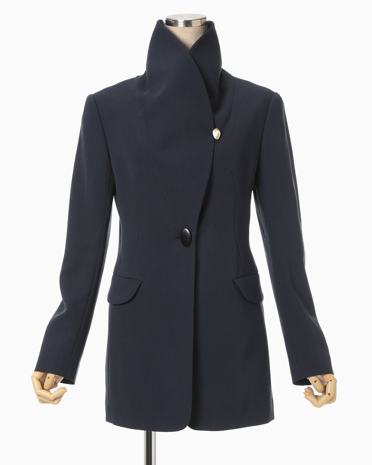 Wool Venetian Shawl Collar Jacket - navy