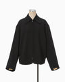 Wool Venetian Embroidery Collar Jacket - black