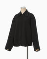 Wool Venetian Embroidery Collar Jacket - black