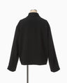Wool Venetian Embroidery Collar Jacket - black