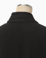 Wool Venetian Embroidery Collar Jacket - black
