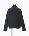 Wool Venetian Embroidery Collar Jacket - navy