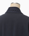 Wool Venetian Embroidery Collar Jacket - navy