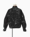 Nature Pattern Jacquard Short Denim Jacket - black