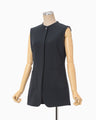 Acetate Polyester Embroidered Buttonholes Vest - navy