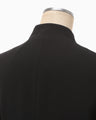 Acetate Polyester Collarless Double Breasted Suit Jacket - black